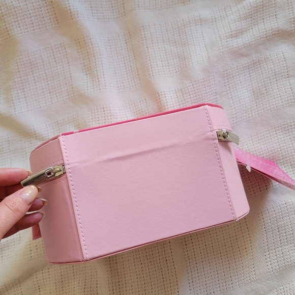 ULTA Pink Multicolored Round Bag Makeup Case Vanity Box w Retractable Handle - Picture 6 of 10